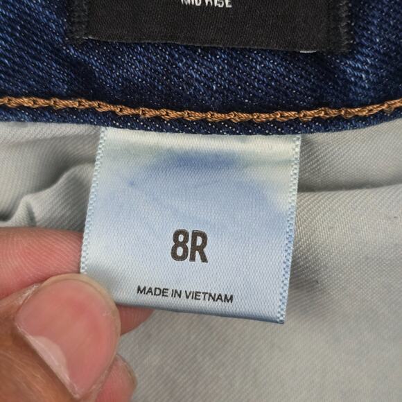 Express 90s ankle boot cut jeans mid rise size 8R blue denim 6942 - Picture 10 of 12